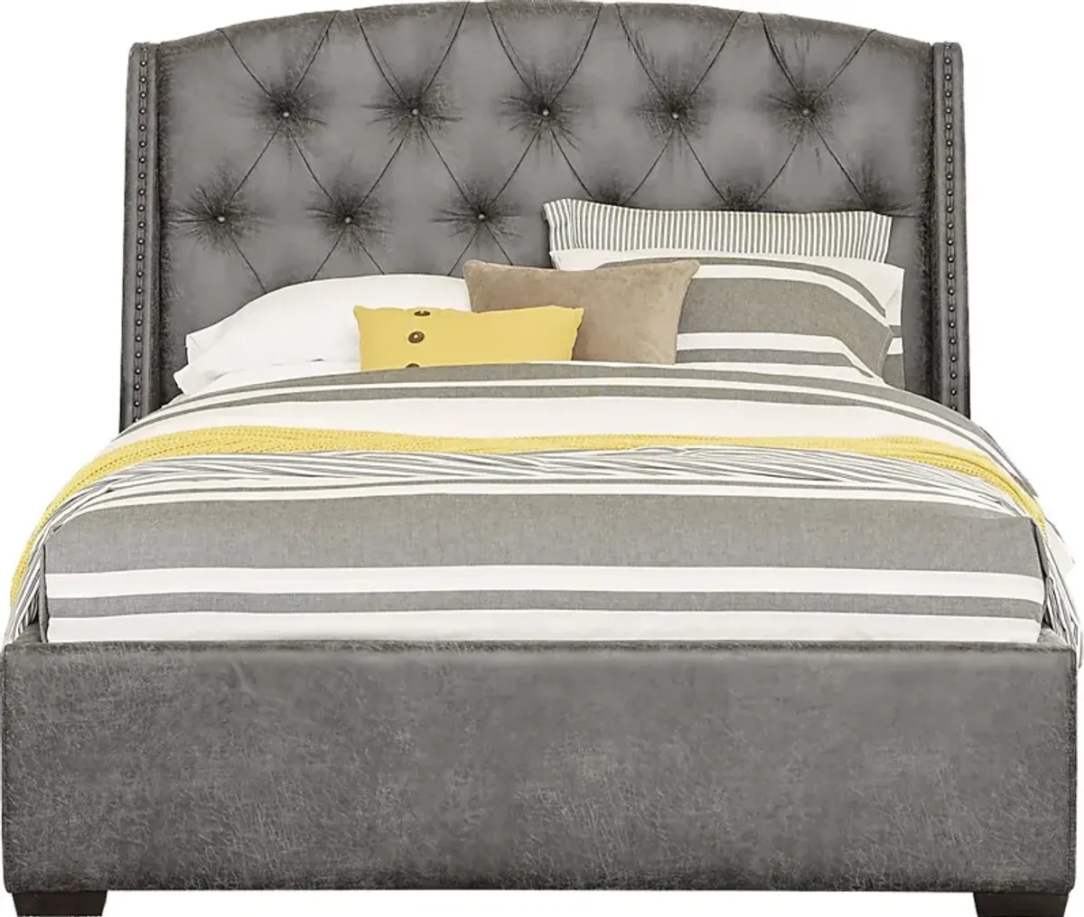 Urban Plains Gray 3 Pc  King Upholstered Bed