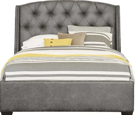 Urban Plains Gray 3 Pc  King Upholstered Bed