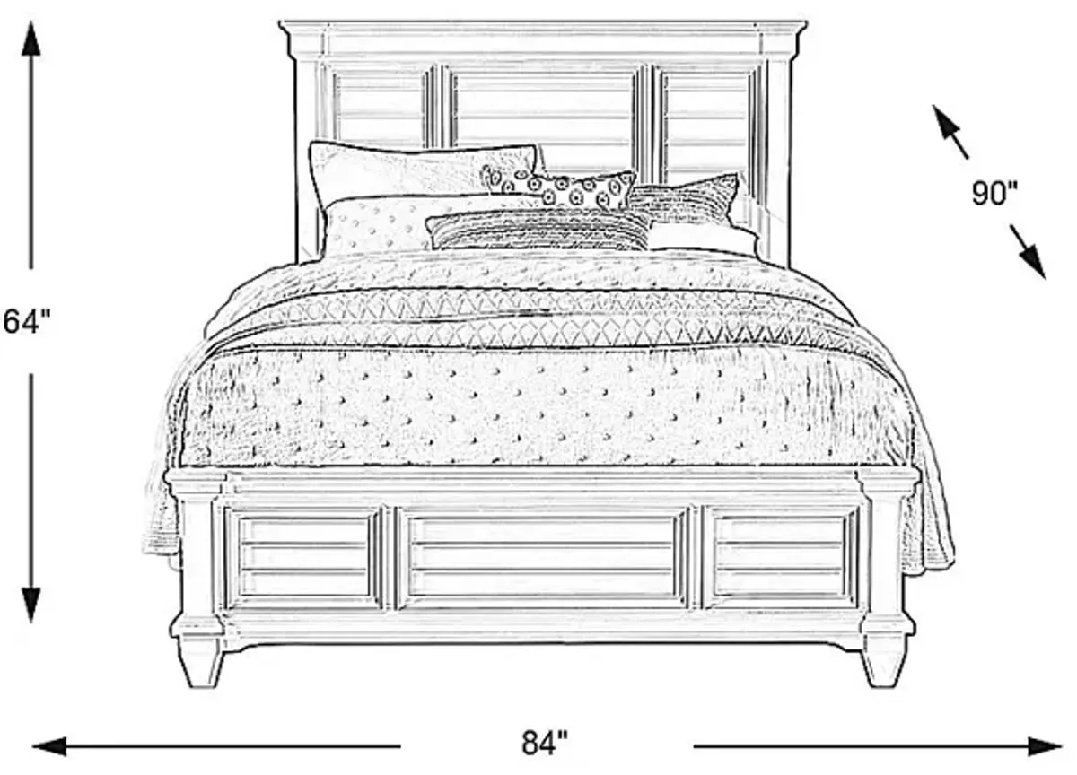 Hilton Head Mint 3 Pc King Panel Bed