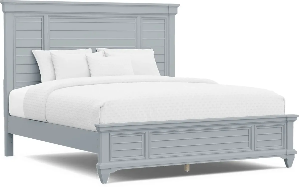 Hilton Head Blue 3 Pc King Panel Bed