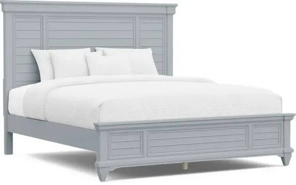 Hilton Head Blue 3 Pc King Panel Bed