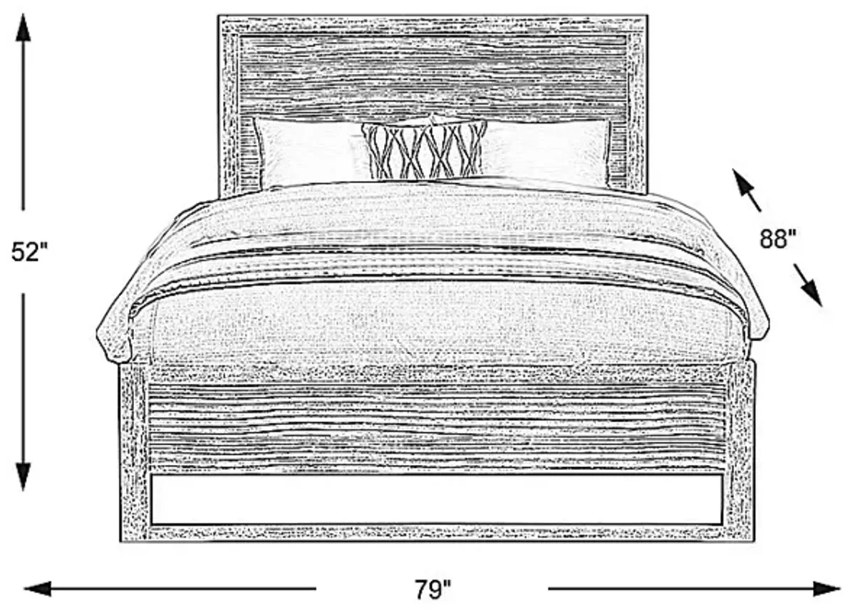 Abbott Gray 3 Pc King Panel Bed