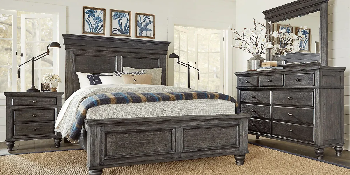 Lake Town Gray 3 Pc King Panel Bed