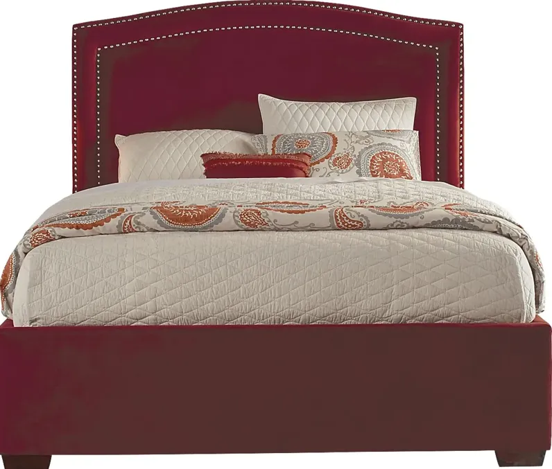 Loden Red 3 Pc King Upholstered Bed