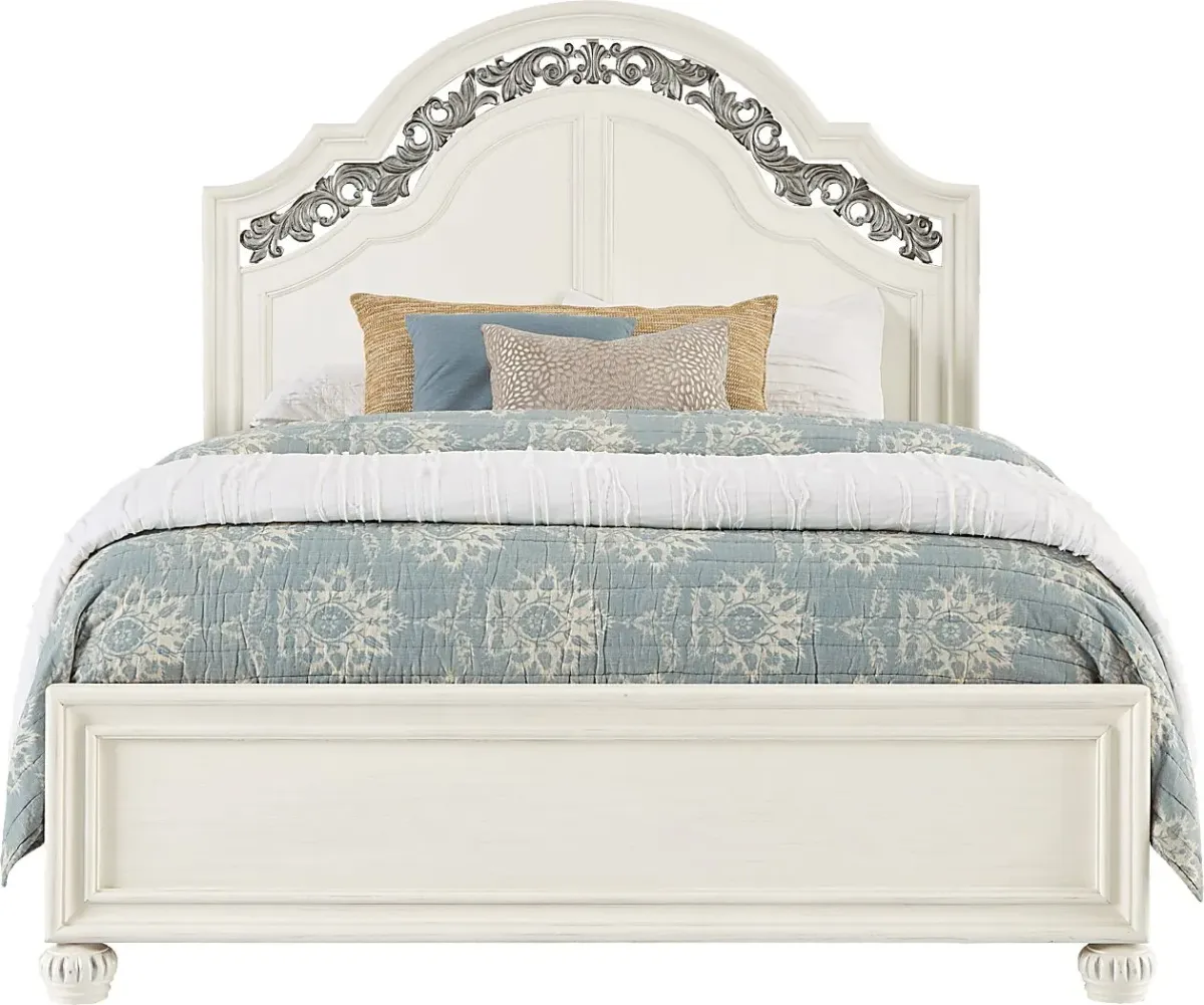 Augustine White 3 Pc King Arched Panel Bed