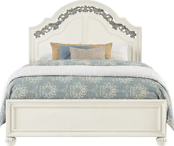 Augustine White 3 Pc King Arched Panel Bed