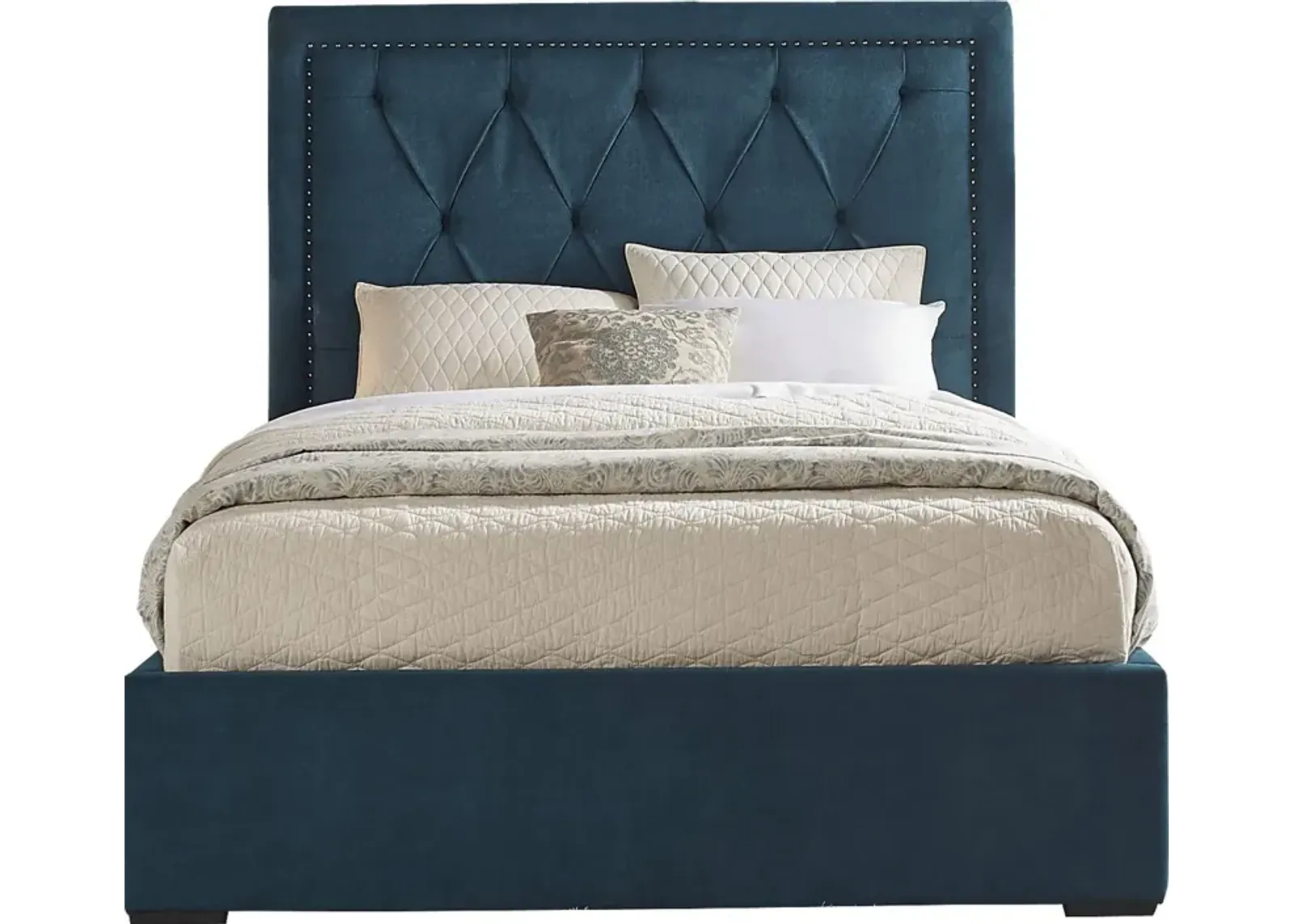 Elridge Teal 3 Pc King Upholstered Bed