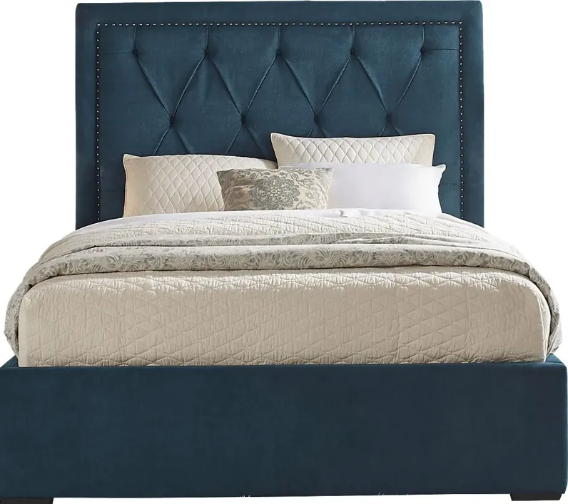 Elridge Teal 3 Pc King Upholstered Bed