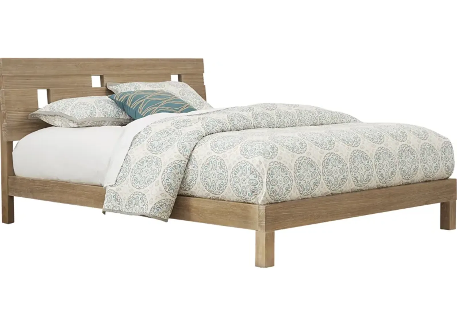 Gardenia Pecan 3 Pc King Platform Bed