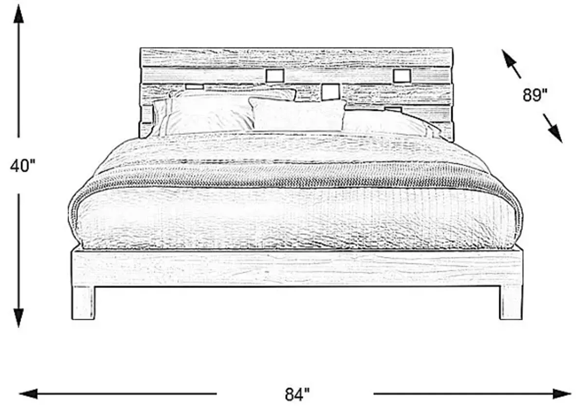 Gardenia Silver 3 Pc King Platform Bed