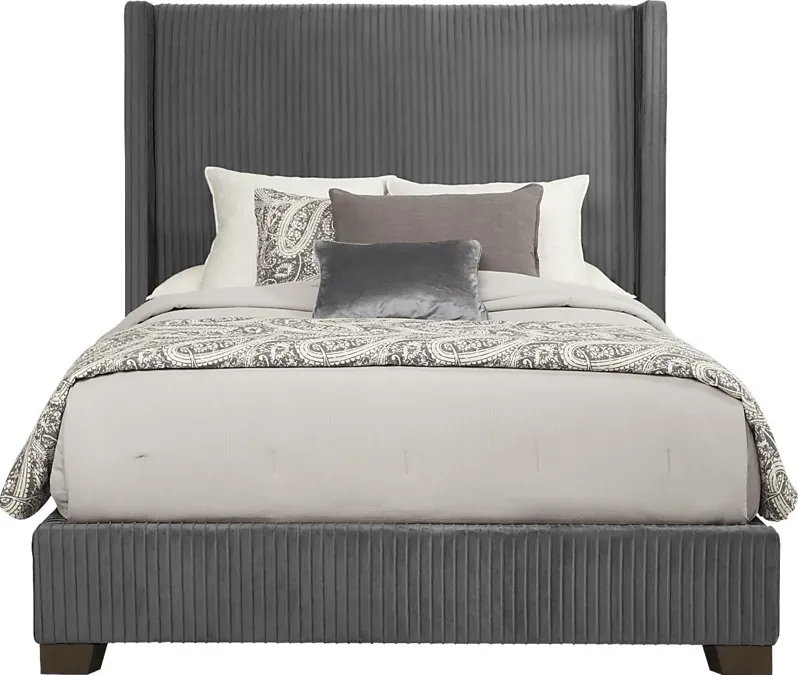 Adrie Gray 3 Pc King Upholstered Bed