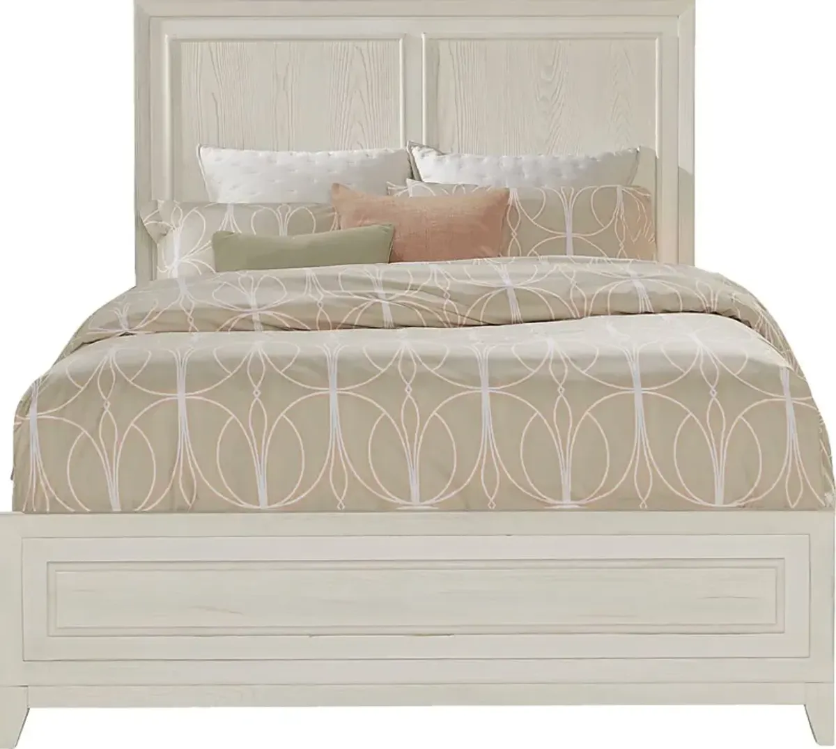 Clarissa White 3 Pc King Panel Bed