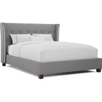 Carlie Gray 3 Pc King Upholstered Bed