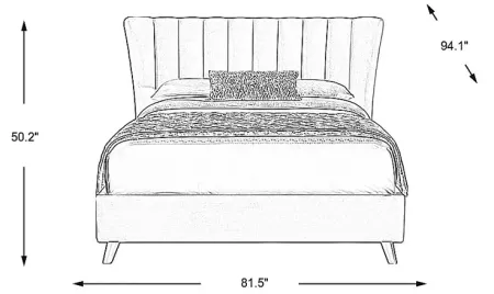 Nanton Park Blue 3 Pc King Upholstered Bed