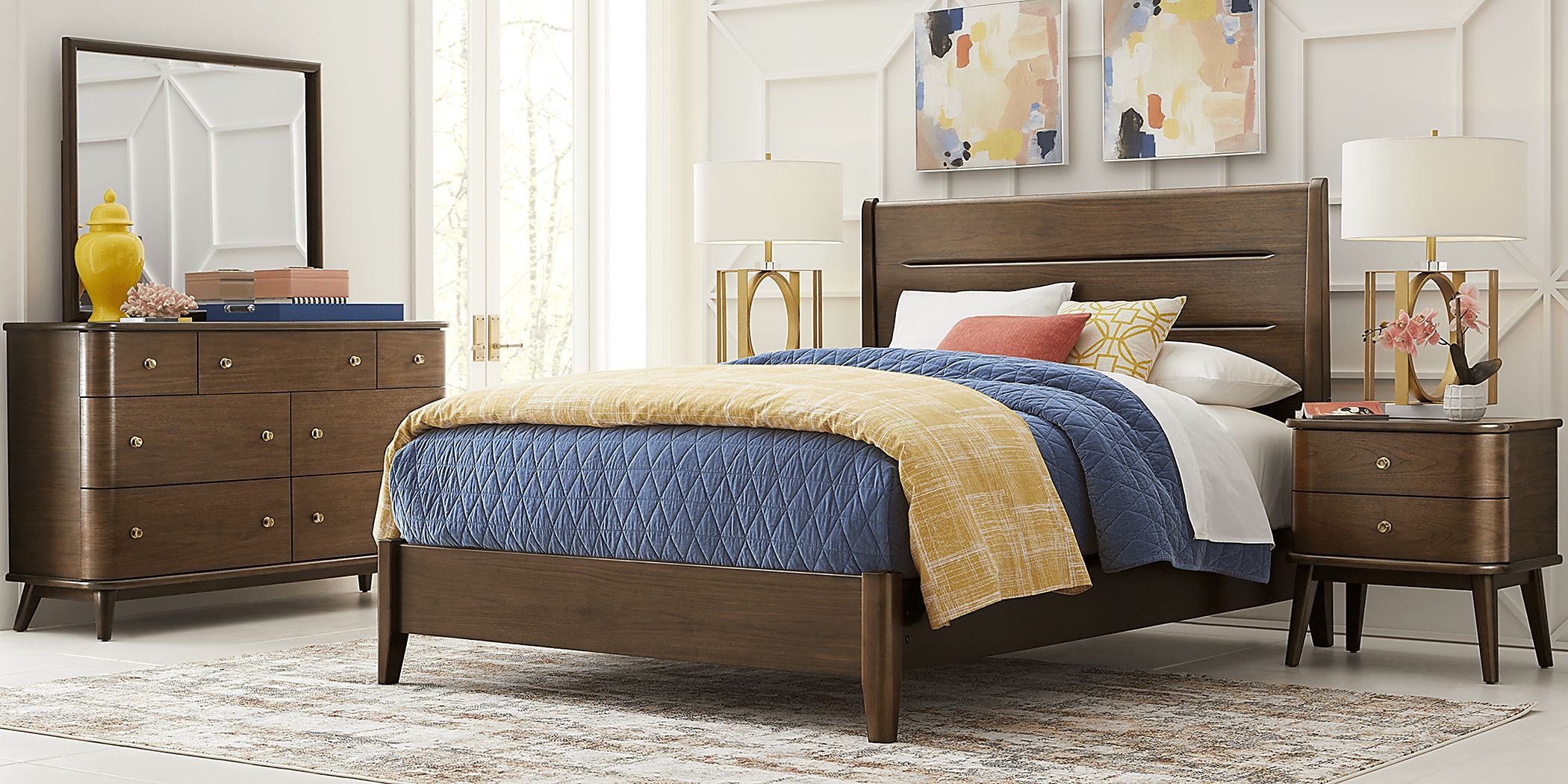 Devon Loft Walnut 3 Pc King Panel Bed