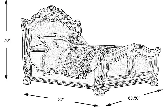 Priscilla Brown Cherry 3 Pc King Sleigh Bed