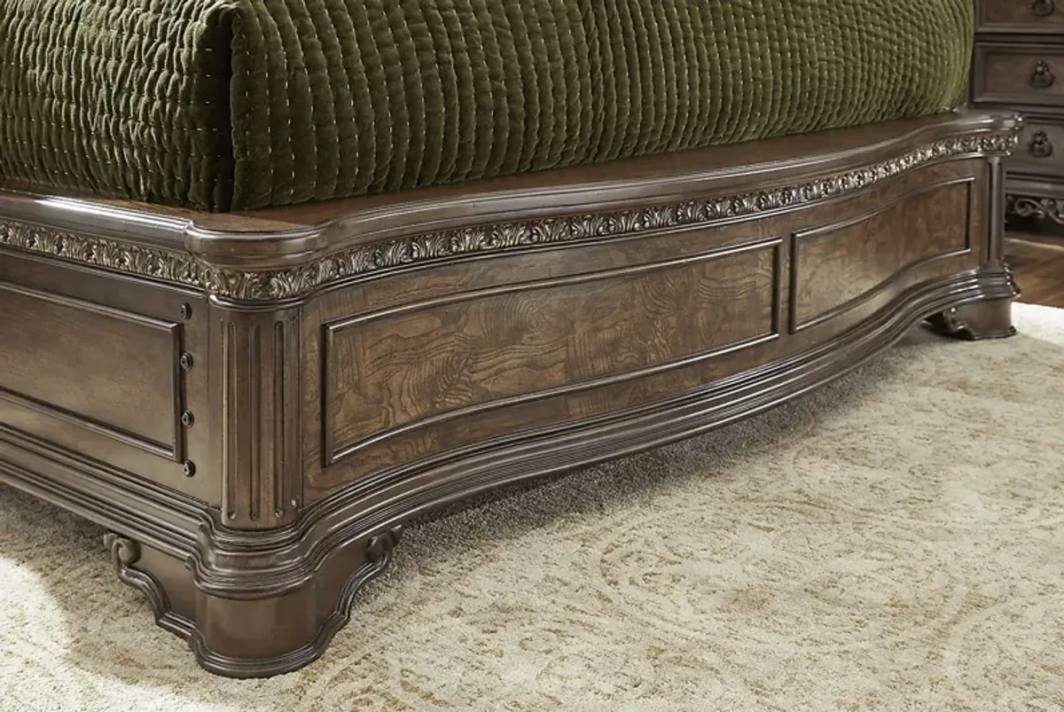 Yorkshire Manor Brown 3 Pc King Panel Bed