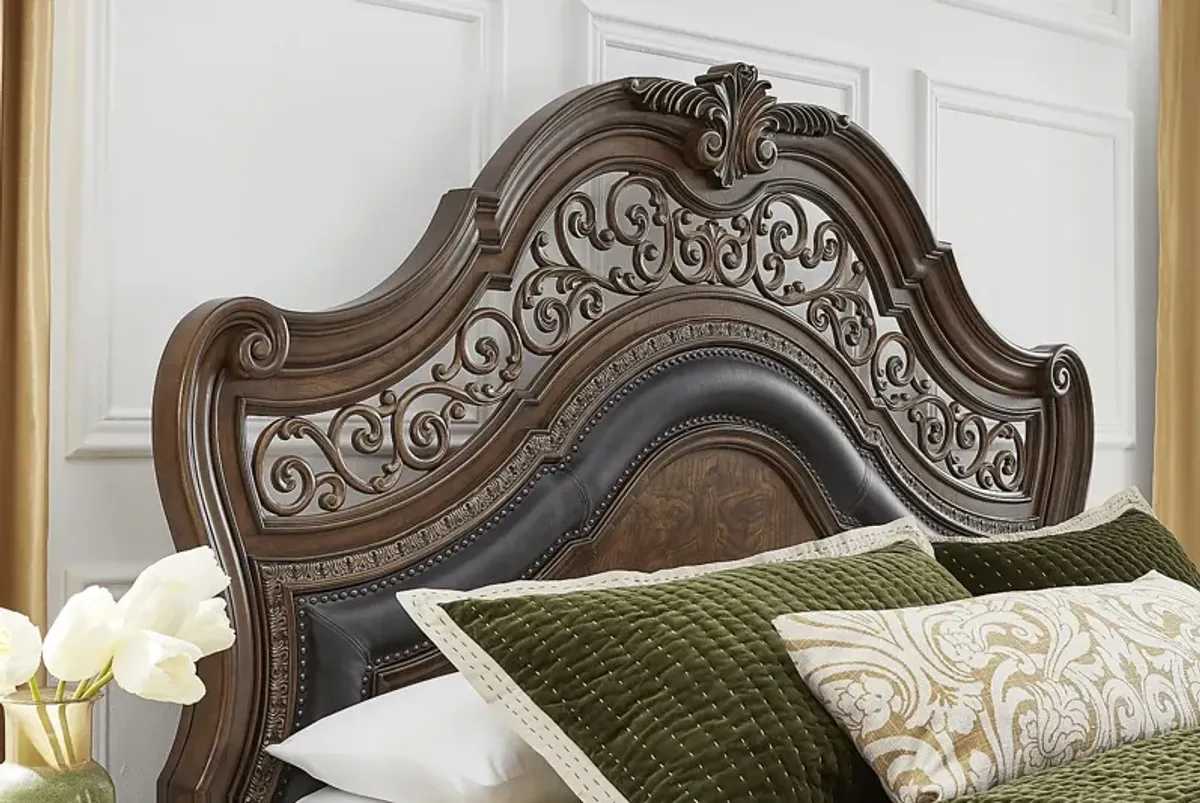 Yorkshire Manor Brown 3 Pc King Panel Bed