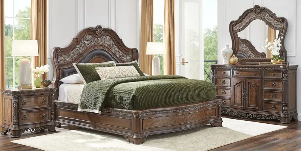 Yorkshire Manor Brown 3 Pc King Panel Bed