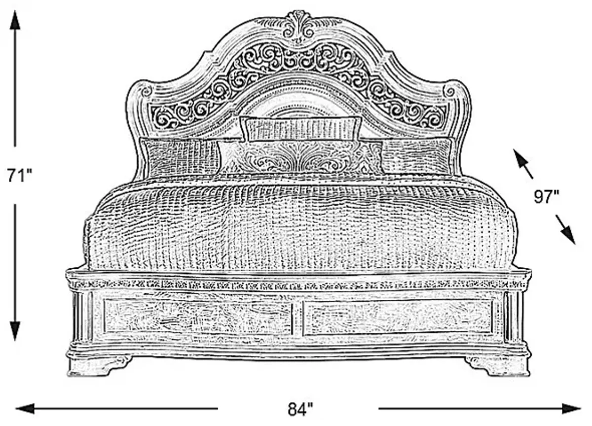 Yorkshire Manor Brown 3 Pc King Panel Bed