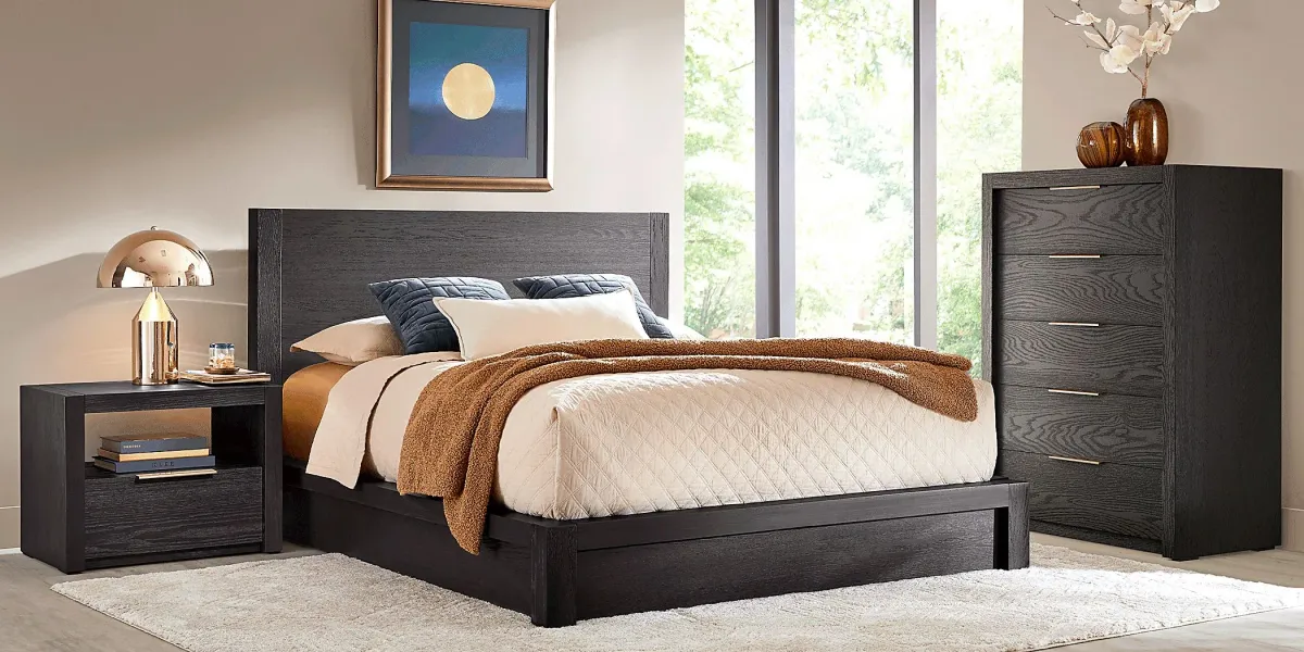 Easton Park Black 3 Pc King Panel Bed