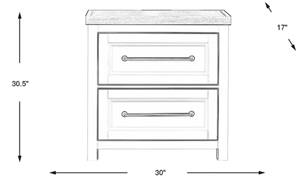 Tremblay Square White Nightstand