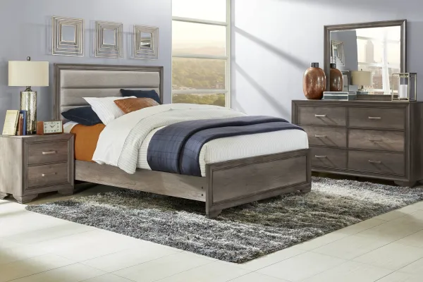 Marlow Gray 6 Pc Queen Panel Bedroom