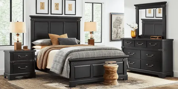 Fairhaven Black 6 Pc Queen Panel Bedroom