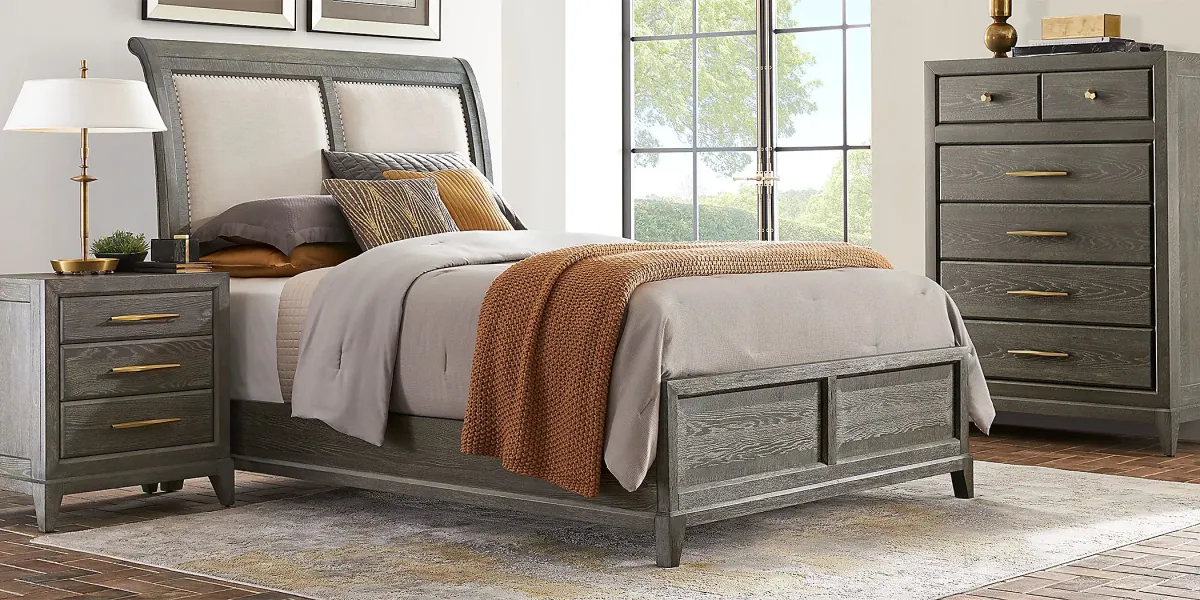 Cindy Crawford Home Kailey Park Charcoal 5 Pc King Sleigh Bedroom
