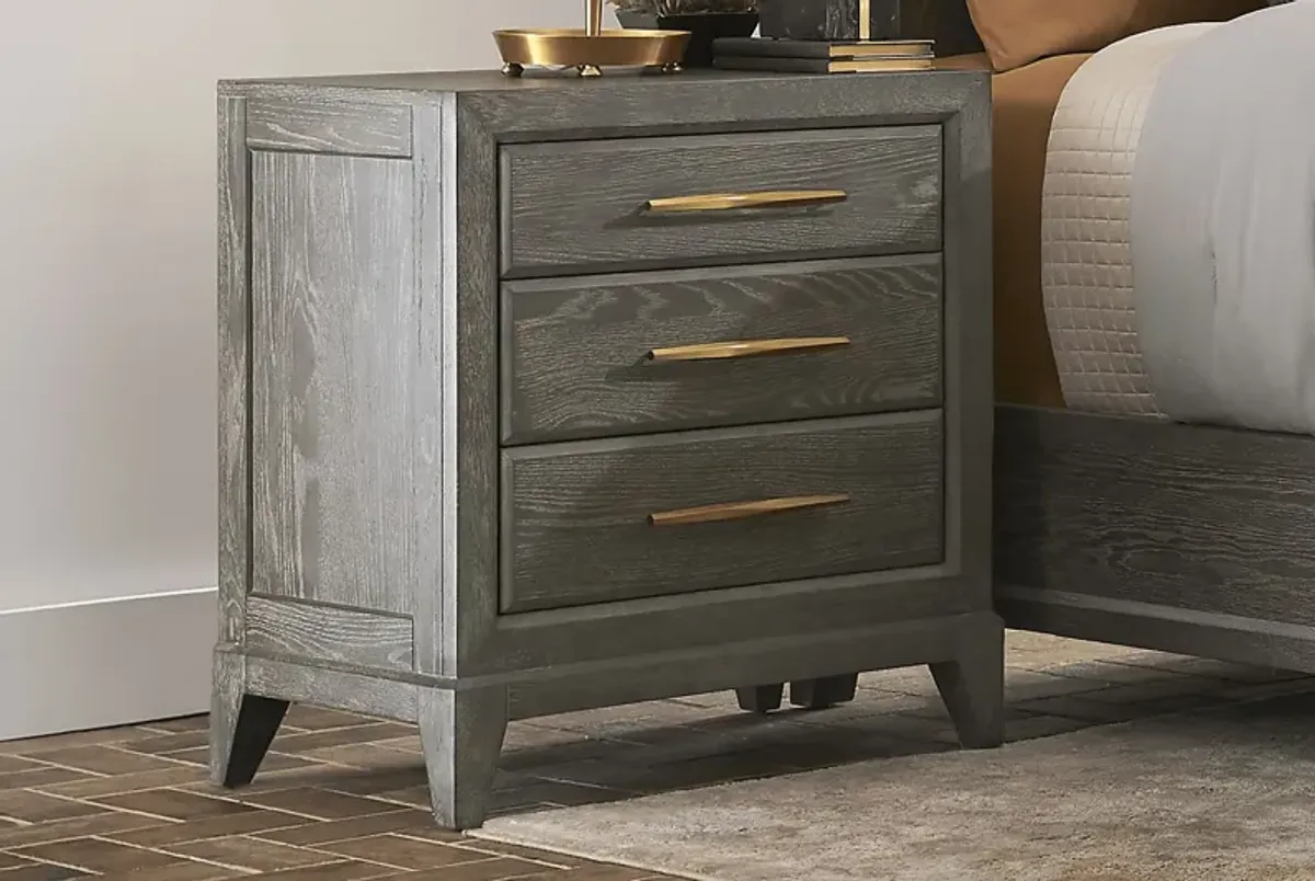 Kailey Park Charcoal 3 Drawer Nightstand