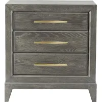 Kailey Park Charcoal 3 Drawer Nightstand