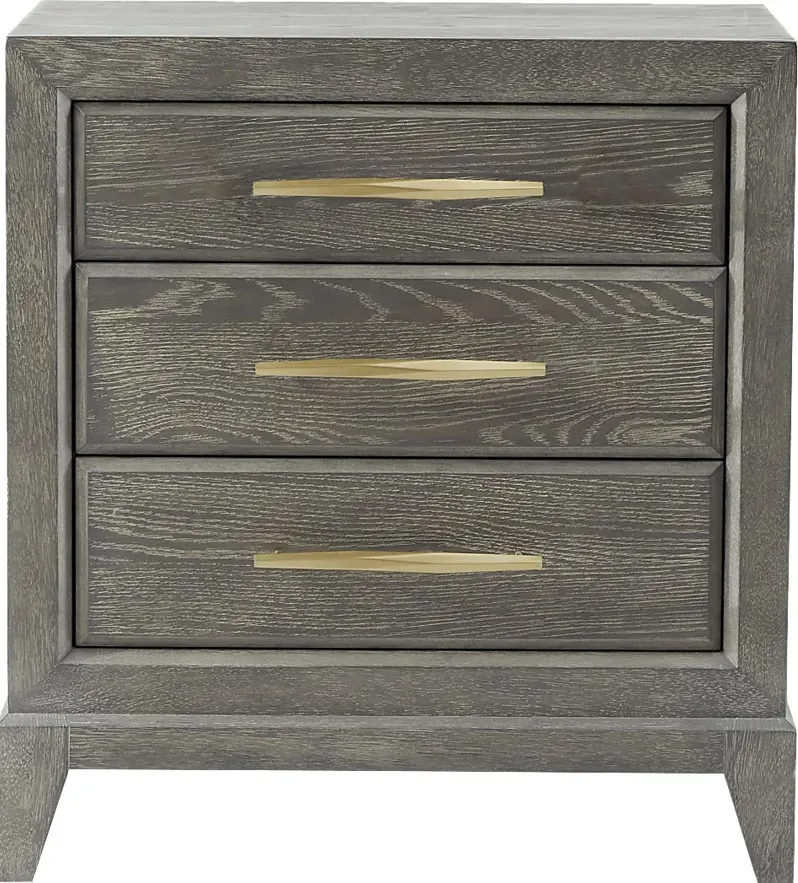 Kailey Park Charcoal 3 Drawer Nightstand