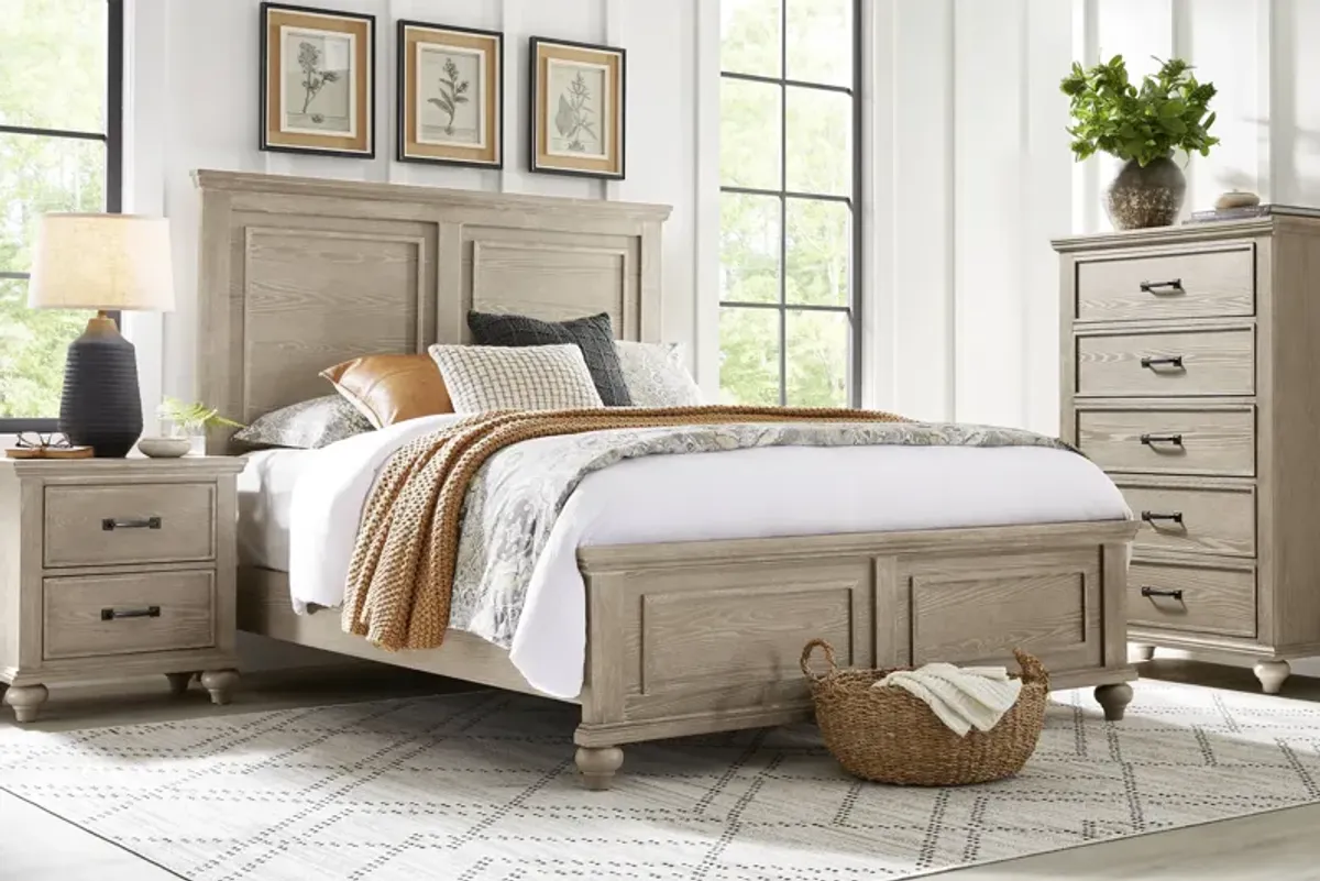 Ridgefield Natural 5 Pc Queen Panel Bedroom