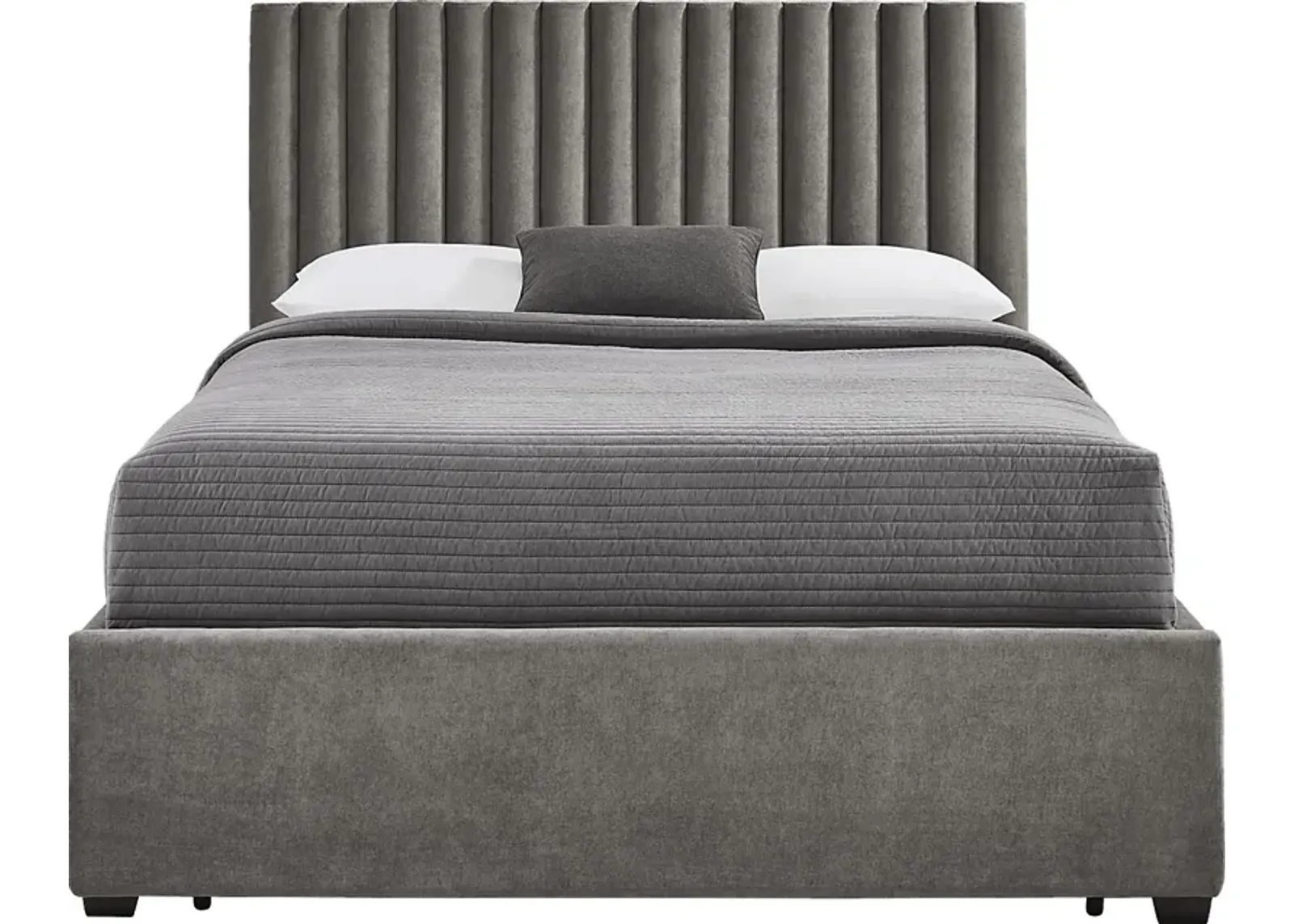 Belvedere Smoke 3 Pc Queen Upholstered Storage Bed