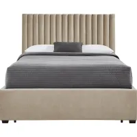 Belvedere Beige 3 Pc Queen Upholstered Storage Bed