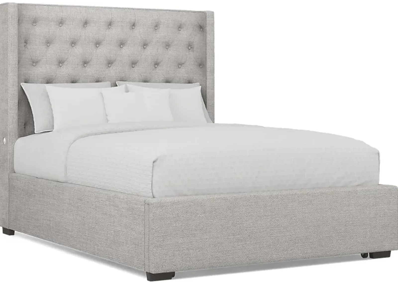 Harlow Hill Light Gray 3 Pc Queen Upholstered Storage Bed