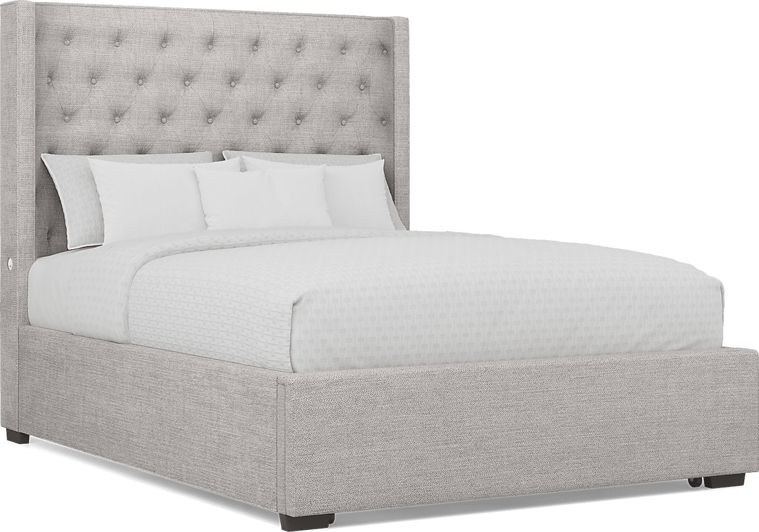 Harlow Hill Light Gray 3 Pc Queen Upholstered Storage Bed