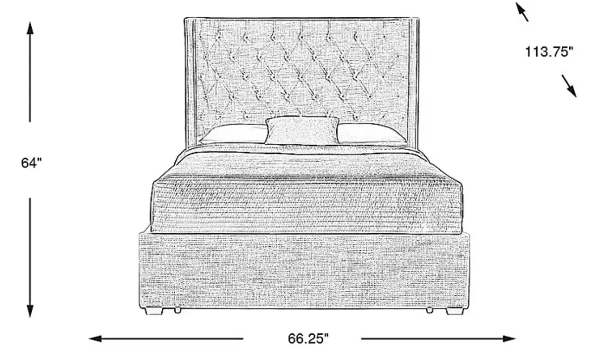 Harlow Hill Taupe 3 Pc Queen Upholstered Storage Bed