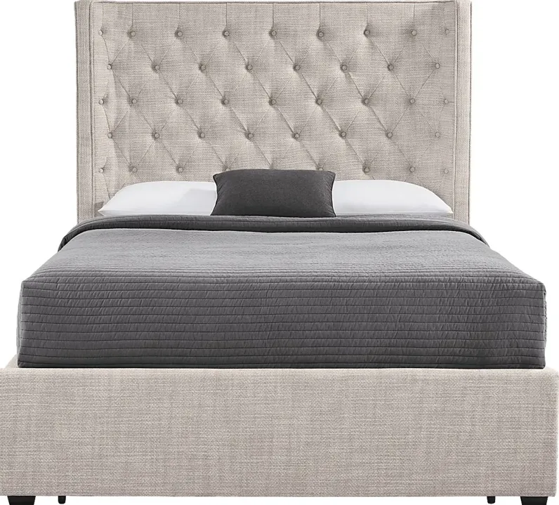 Harlow Hill Taupe 3 Pc Queen Upholstered Storage Bed