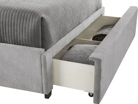 Beaufoy Gray 3 Pc Queen Upholstered Storage Bed