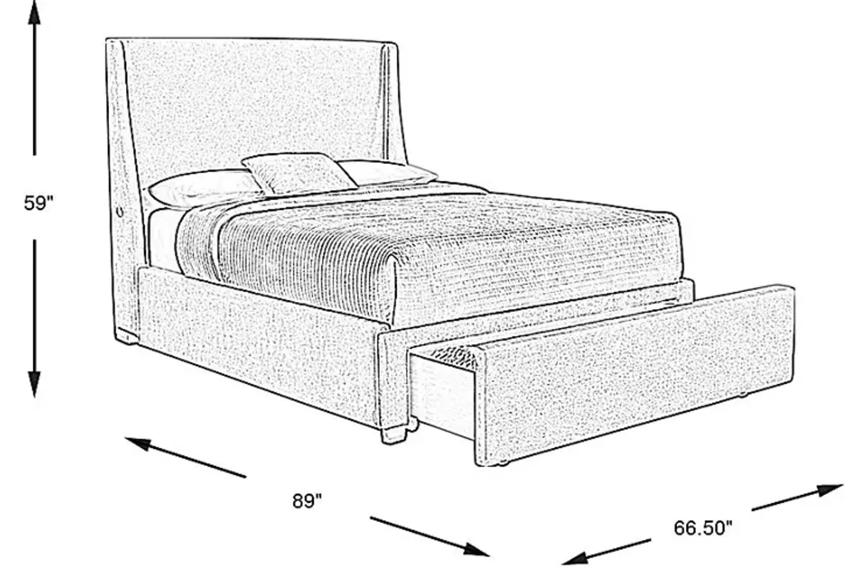 Beaufoy Yellow 3 Pc Queen Upholstered Storage Bed