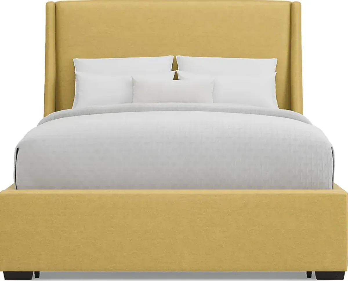 Beaufoy Yellow 3 Pc Queen Upholstered Storage Bed