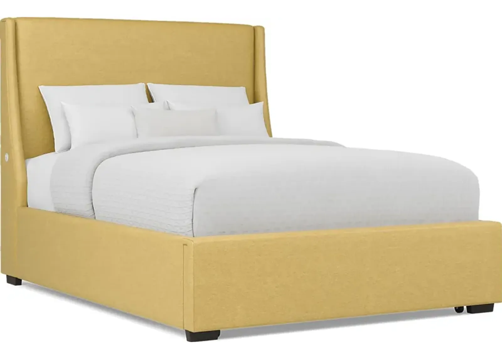 Beaufoy Yellow 3 Pc Queen Upholstered Storage Bed