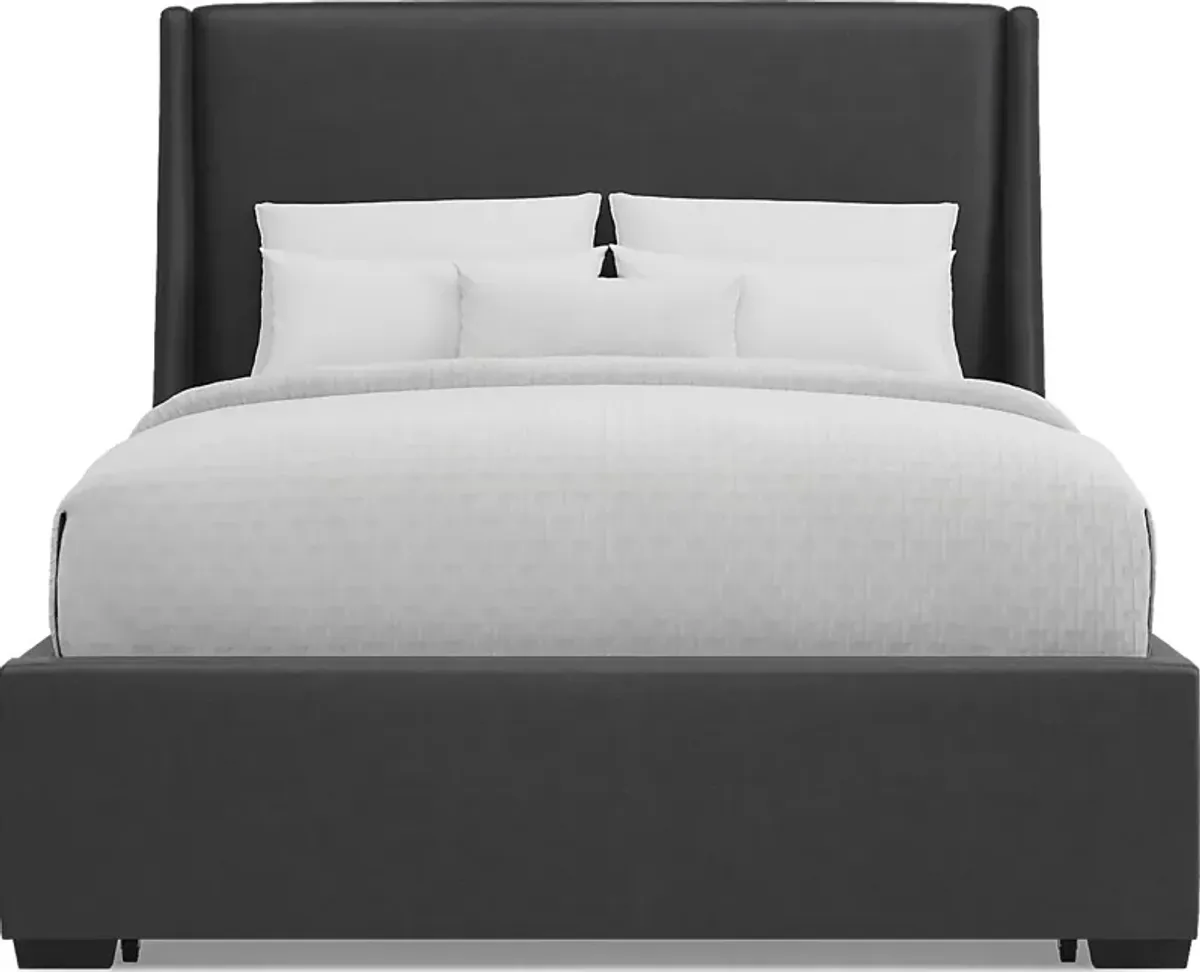 Beaufoy Graphite 3 Pc Queen Upholstered Storage Bed