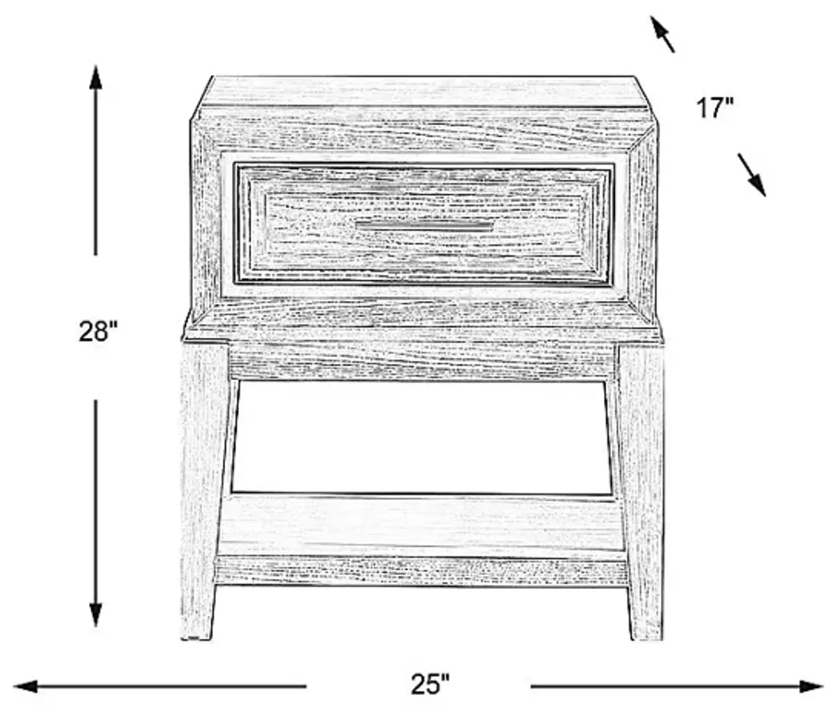 Sunside Way Sand 1 Drawer Nightstand