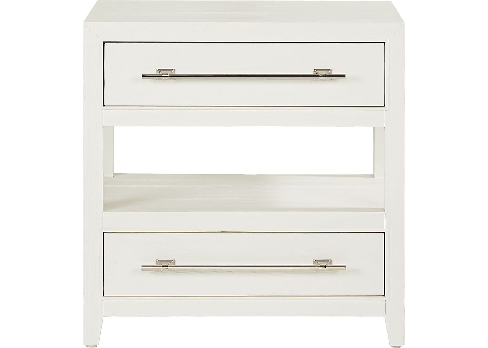 Aruba White 2 Drawer Nightstand