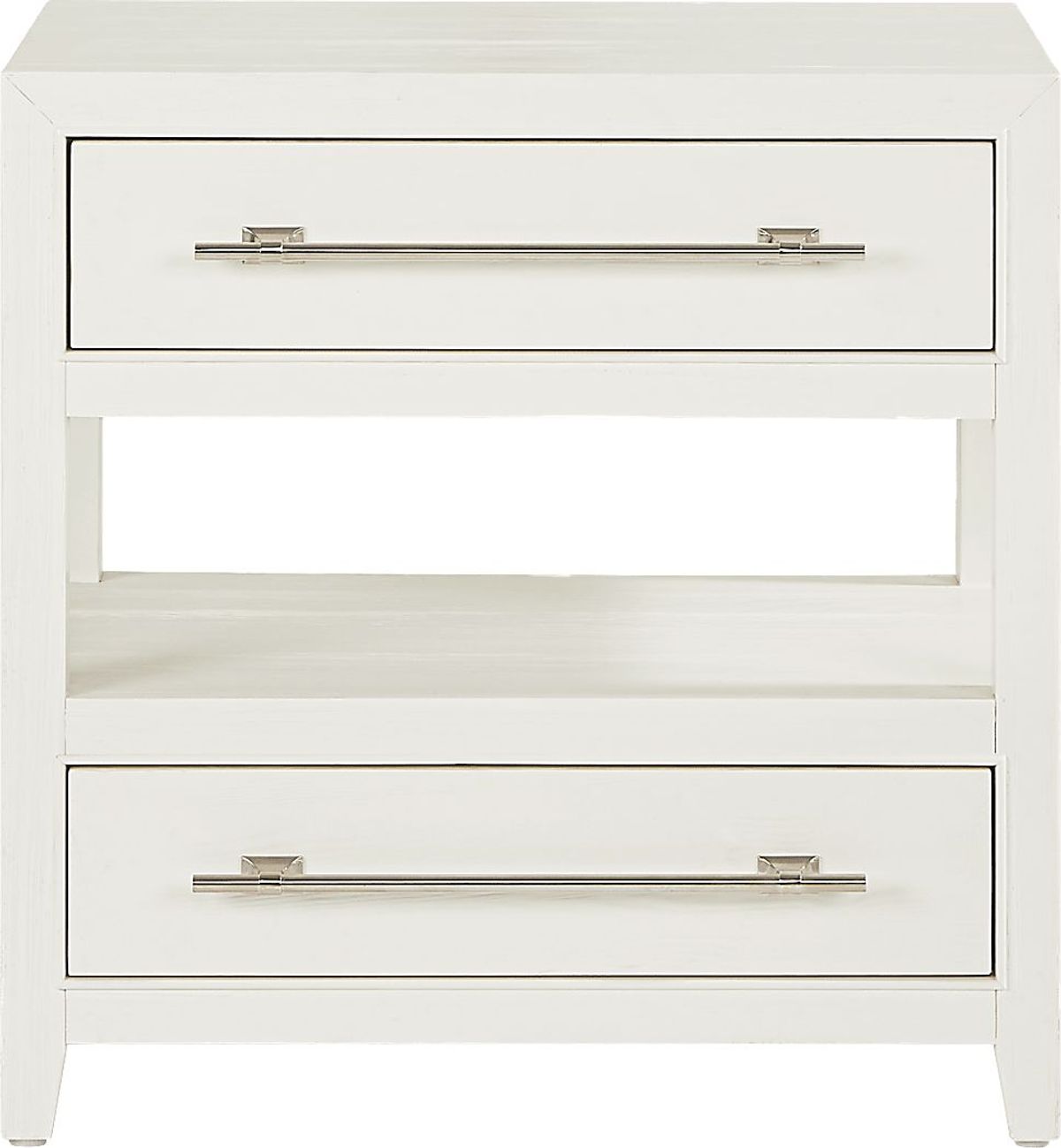 Aruba White 2 Drawer Nightstand