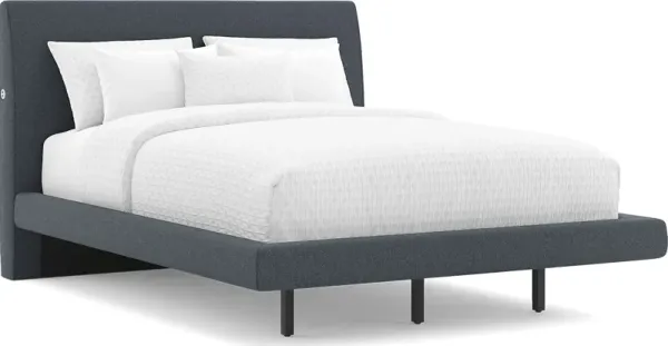 Aruba Blue 3 Pc Queen Upholstered Bed