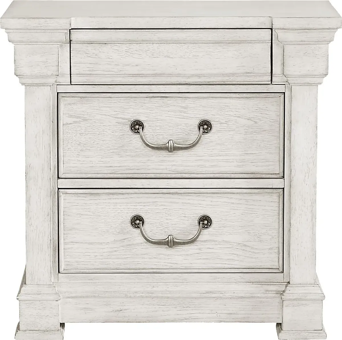 Landon Creek White 3 Drawer Nightstand