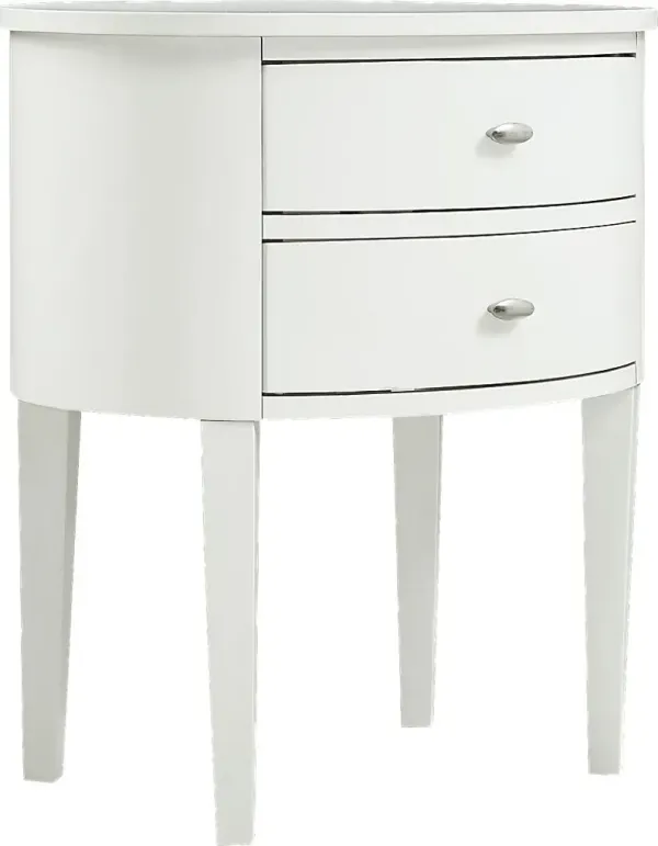 Torey White Accent Table